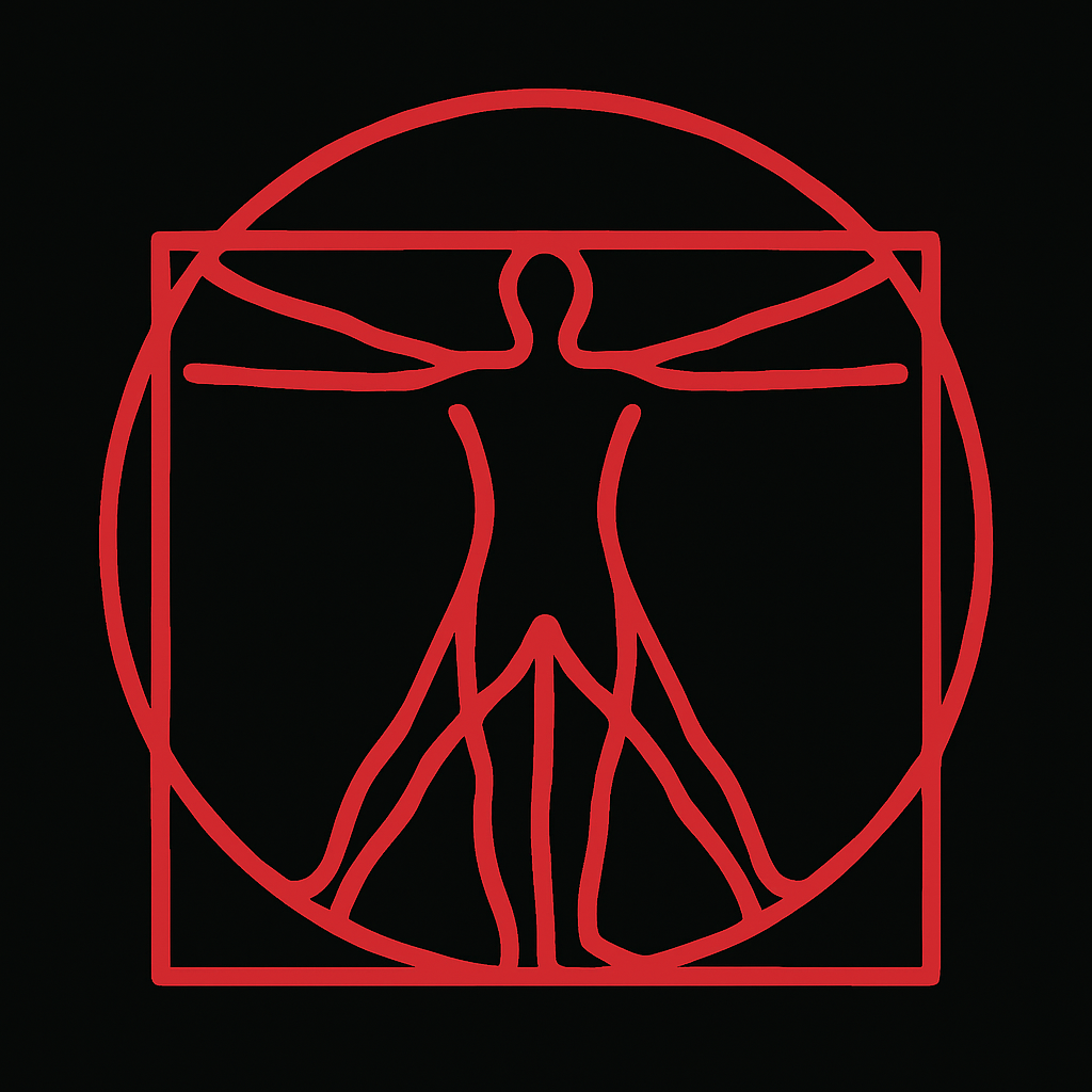 Arte minimalista do homem vitruviano